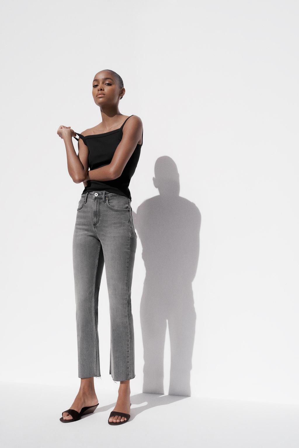 TRF CROPPED FLARE HIGH-WAIST JEANS - Zara фото 44