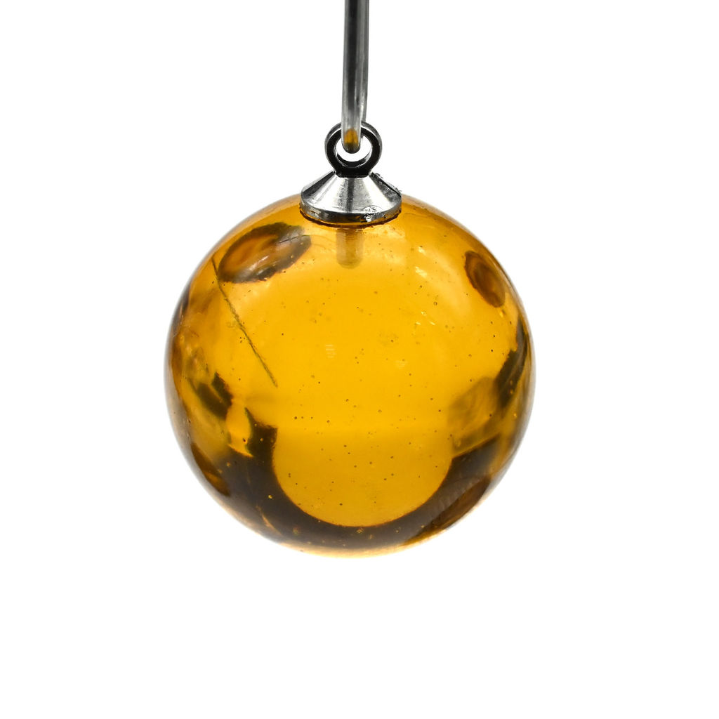 Кулон шарик из янтаря 18мм цв.светло-коньячный