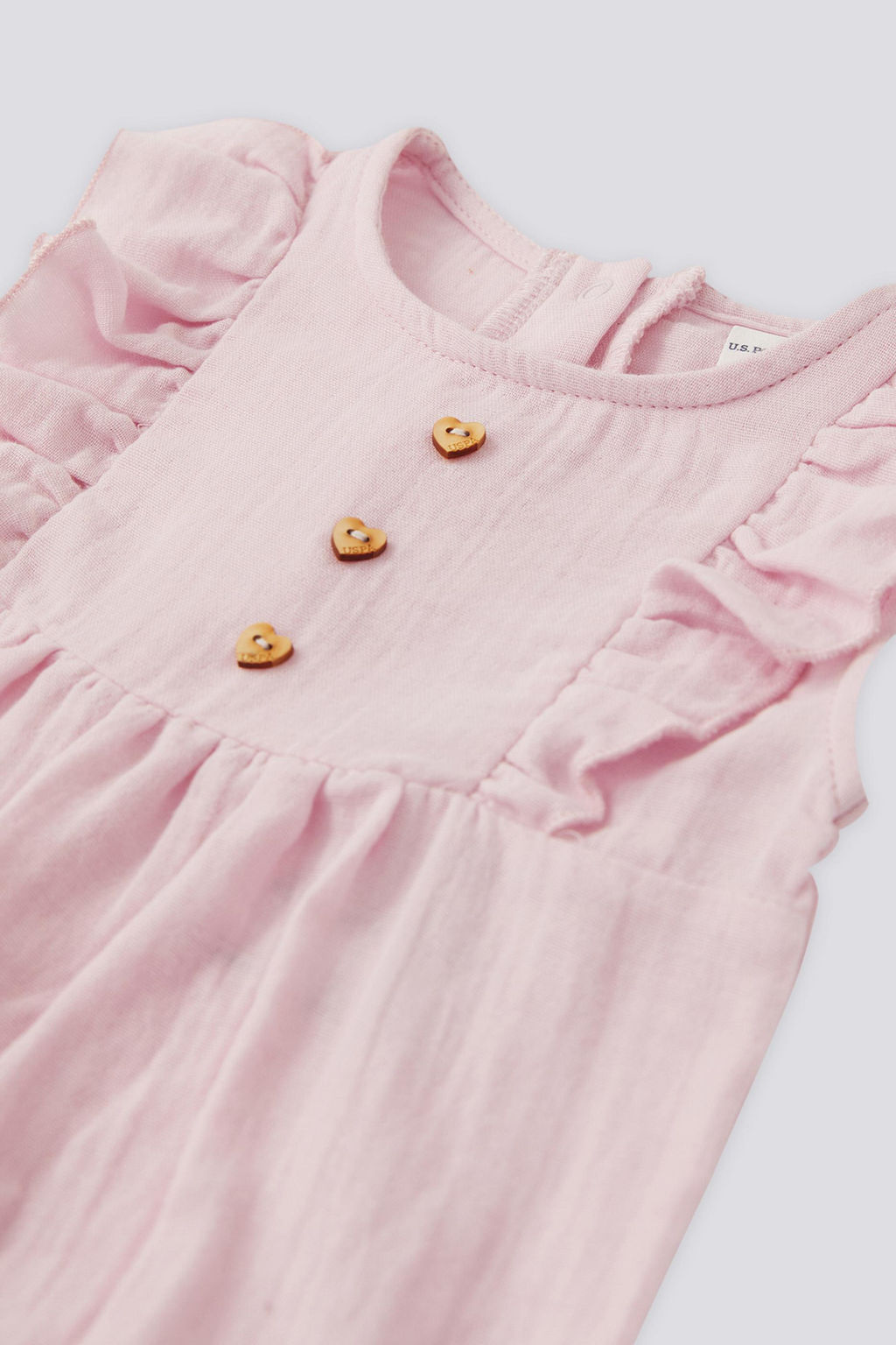 Розовый комбинезон с рюшами для маленьких девочек Неожиданная скидка в корзине - U.s. polo assn фото 3