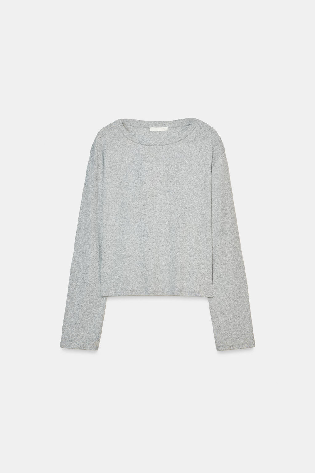 CAMISETA CUELLO BARCO MANGA LARGA / Gris vigor? - Zara фото 5