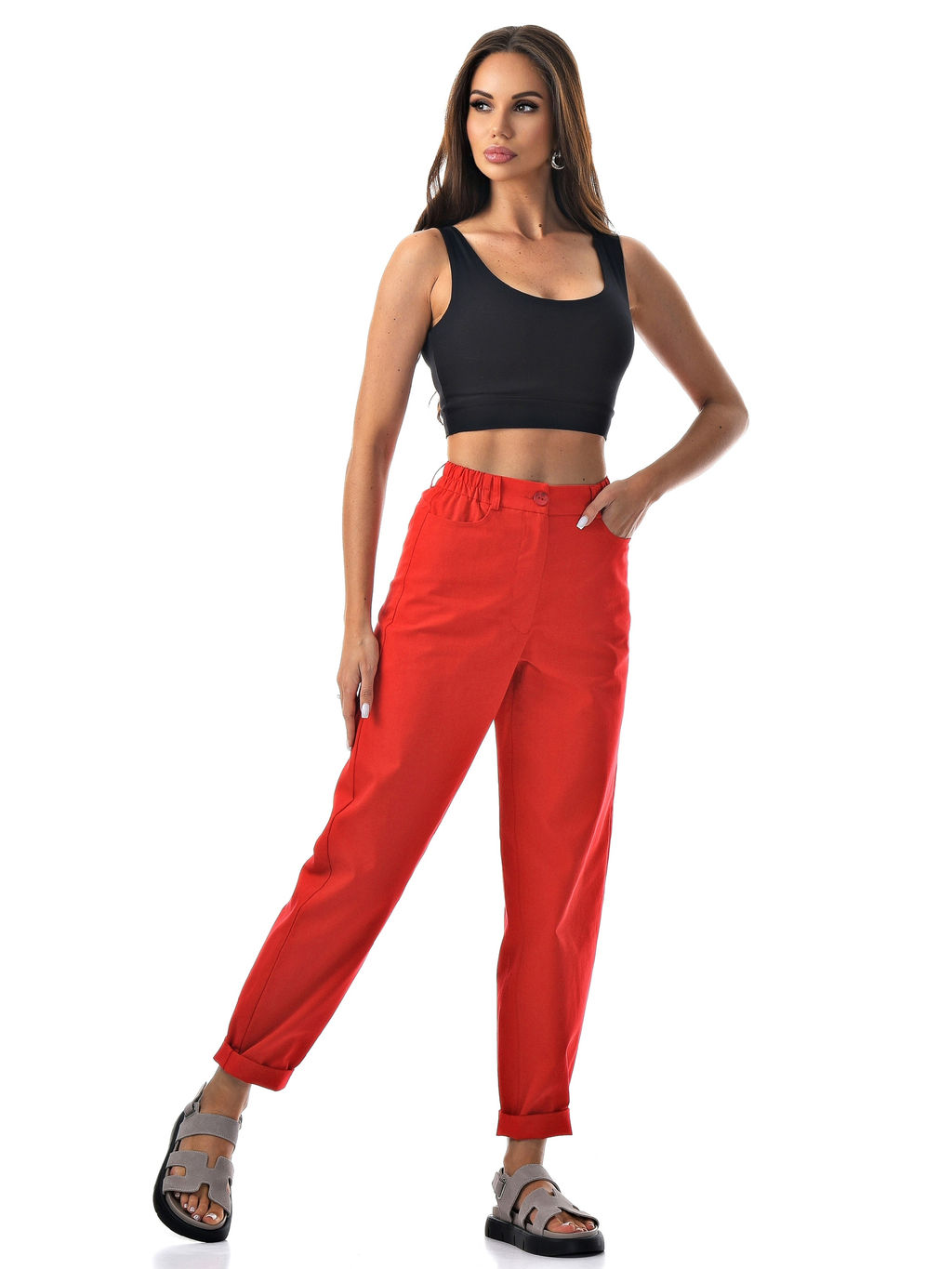 Хлопковые деним брюки - А+б коллекция фото 18