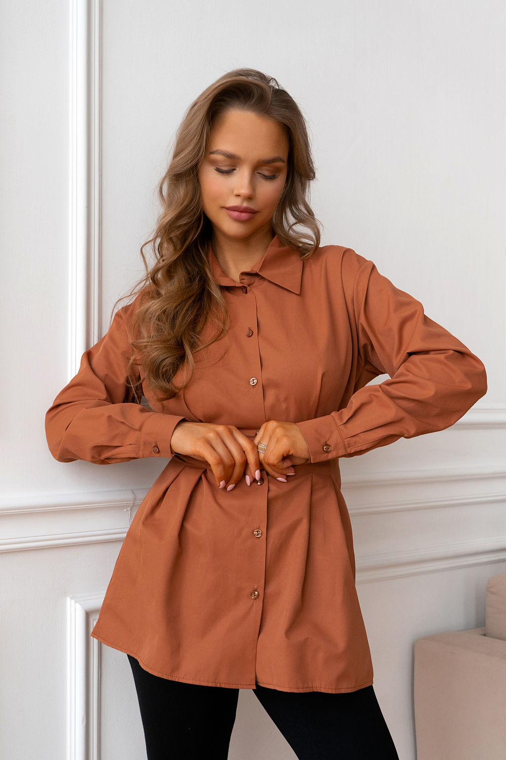 Рубашка Open Style 5615 терракотовый