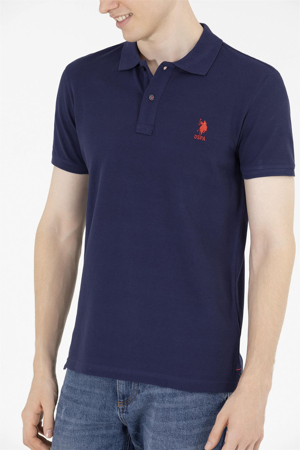 U. S. Polo Assn Мужская темно-синяя базовая футболка с воротником-поло - U.s. polo assn фото 13