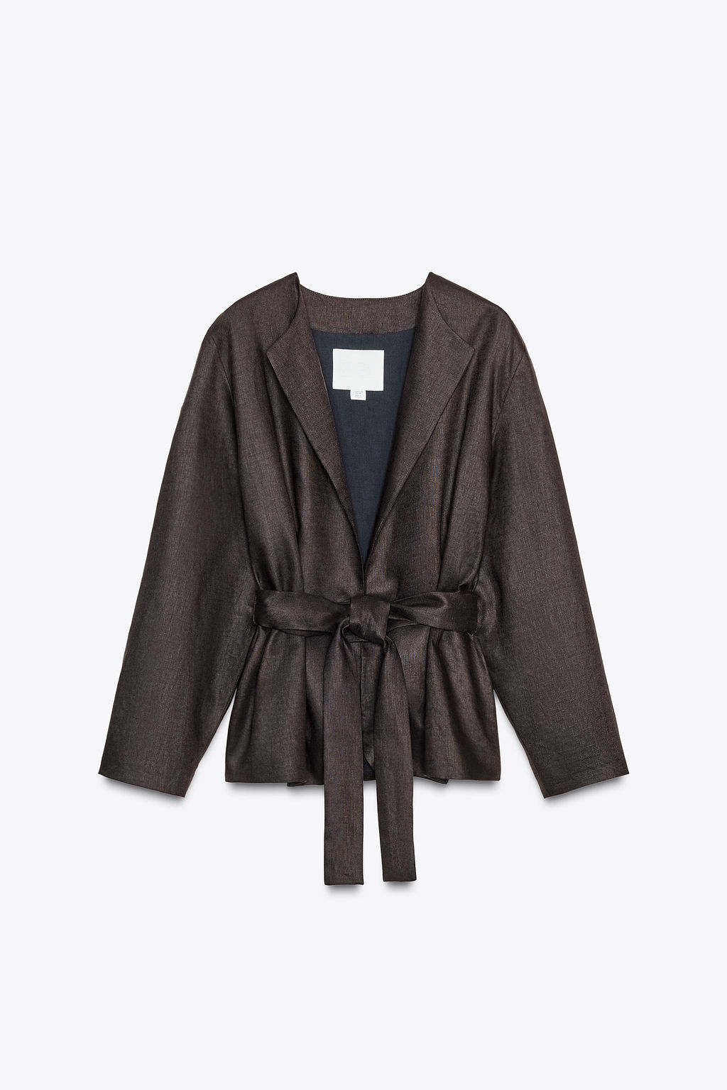 ZW COLLECTION LINEN BELTED KIMONO - Zara фото 9