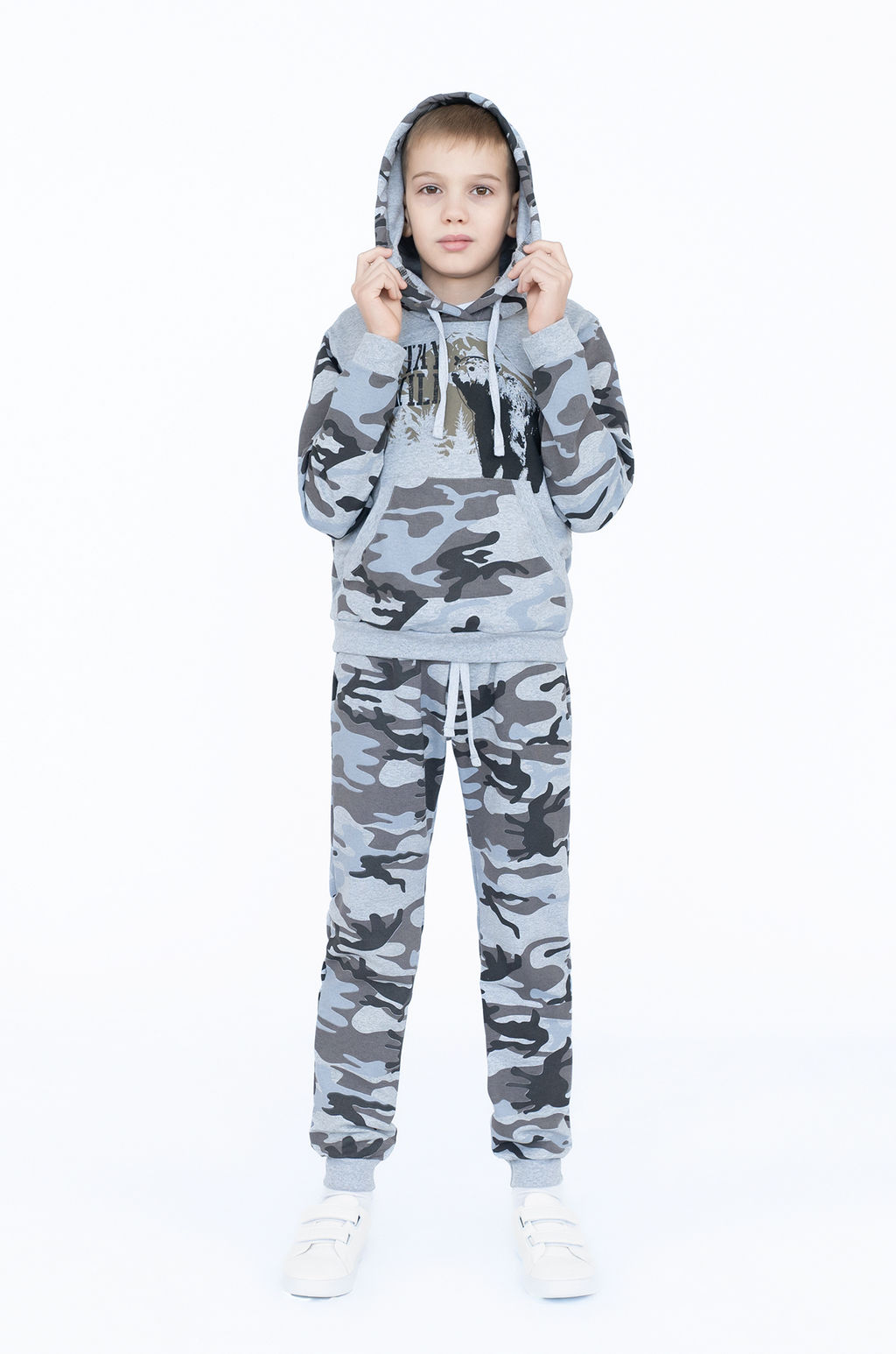 Костюм детский серый меланж медведь 747 (110, 60)