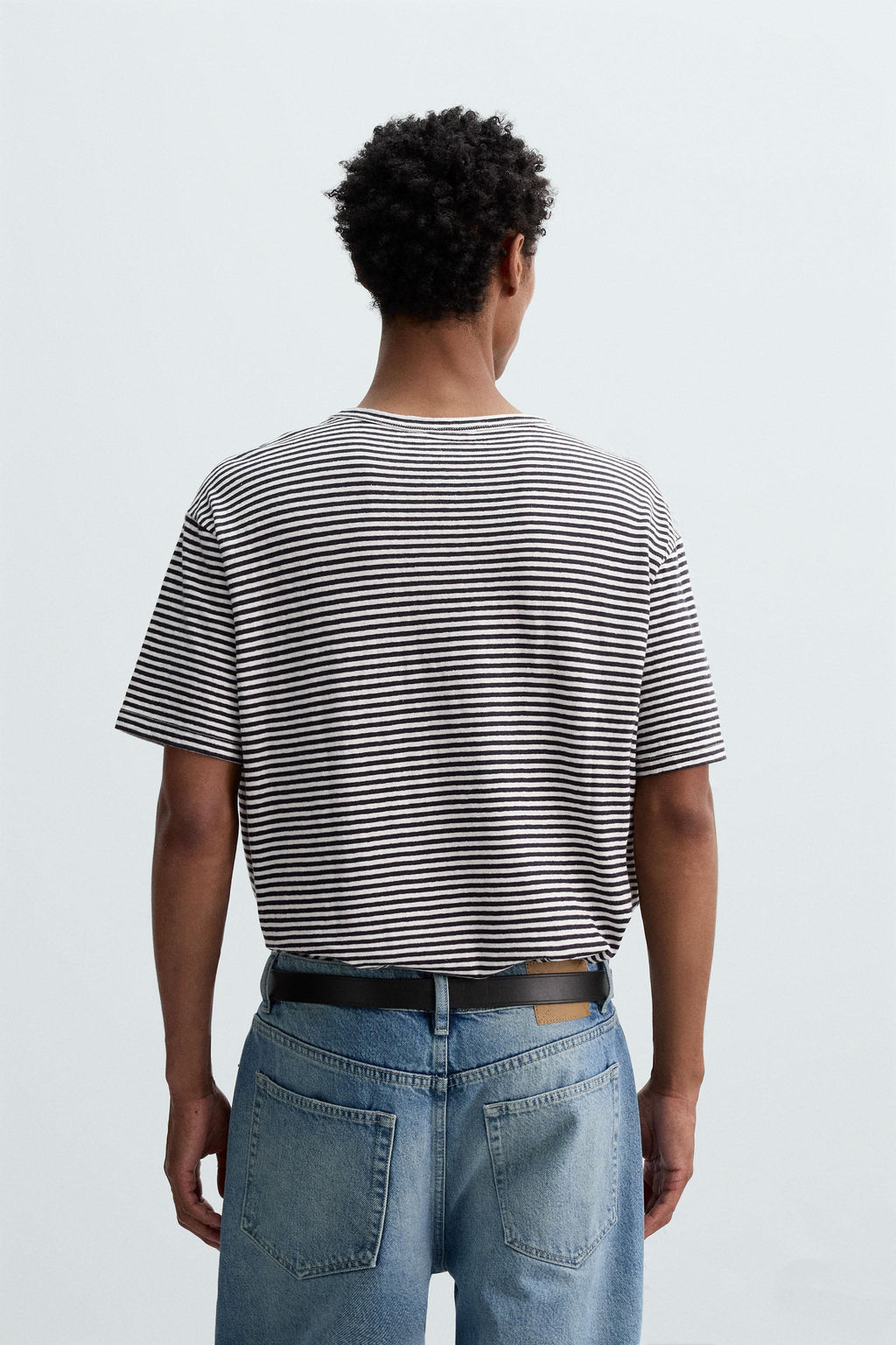STRIPED COTTON-LINEN T-SHIRT - Zara фото 11