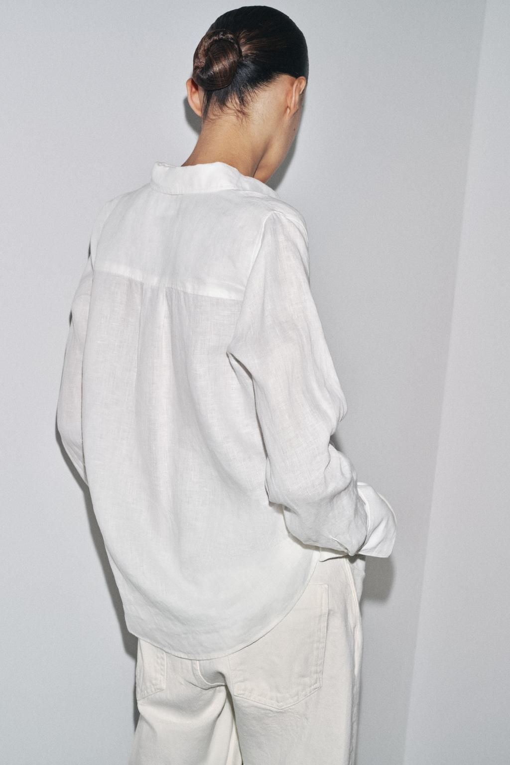 ZW COLLECTION 100% LINEN SHIRT - Zara фото 5