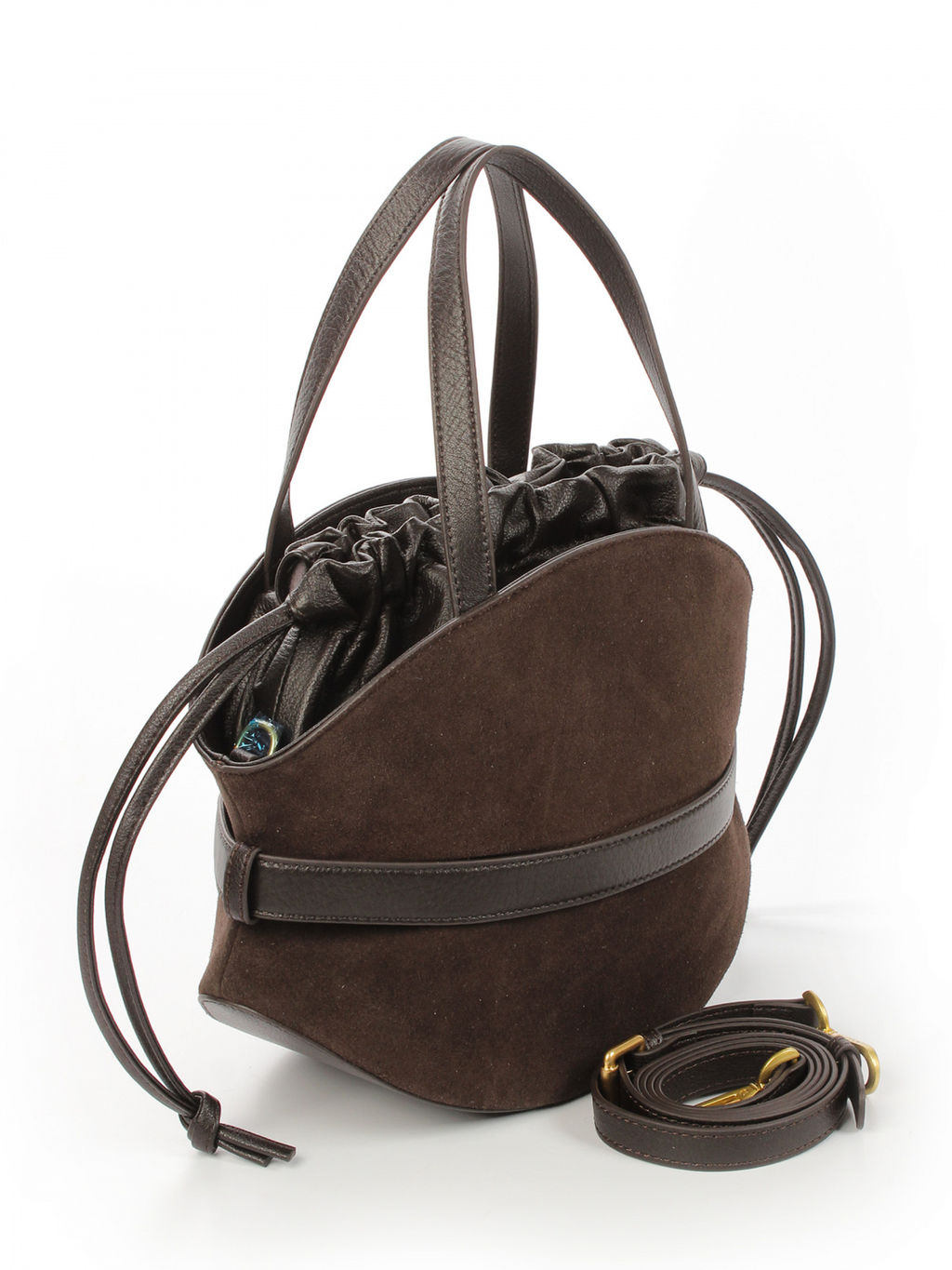 LACCOMA сумка АМ2420-2Ф-шоколадный натуральная замша  фото 2