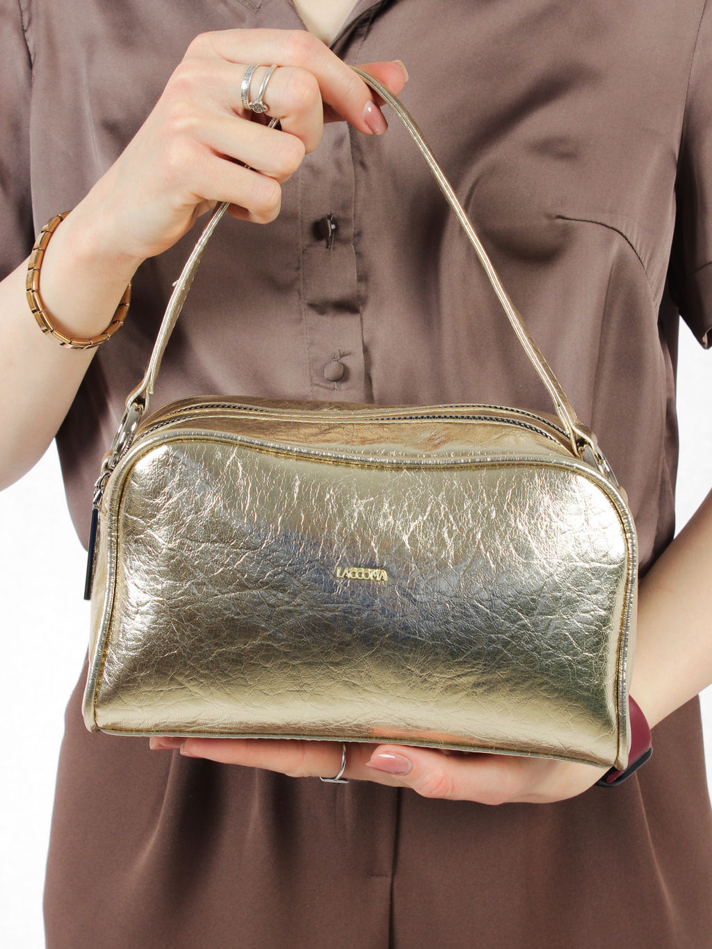 LACCOMA сумка Лаура-золотистый эко кожа хлопок