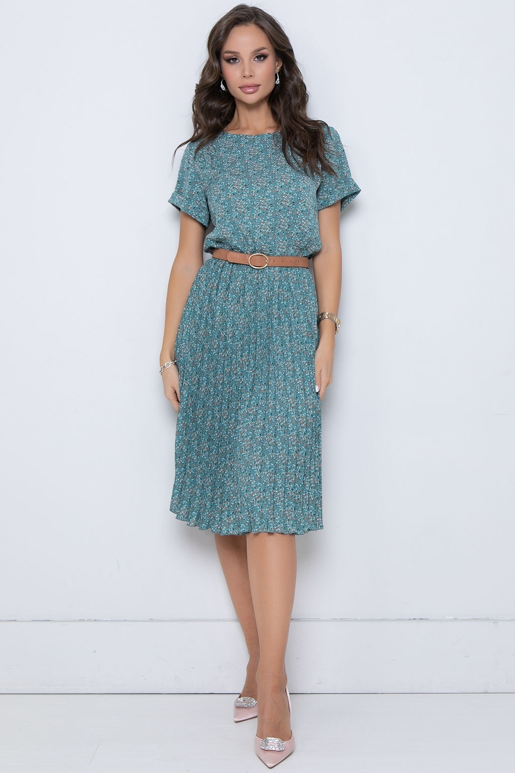 Платье Эмили Лето (гофре, грин) - Diolche фото 4