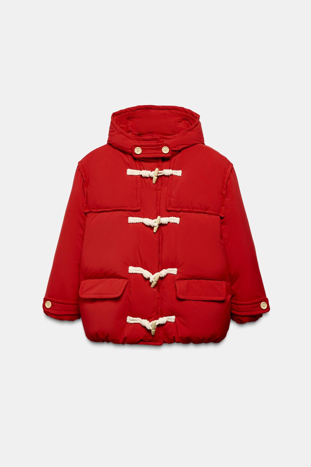 FEATHER DOWN JACKET WITH HOOD AND FIREMAN CLASPS - Zara фото 2