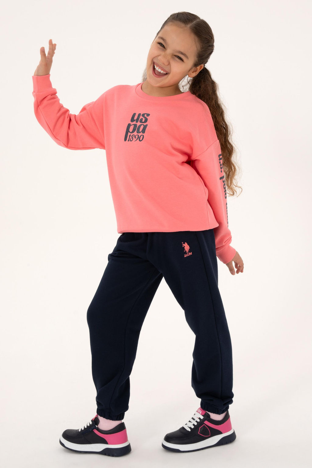 K_z _ocuk Neon Pembe Pijama Tak_m_ Sepette S_rpriz _ndirim - U.s. polo assn фото 8