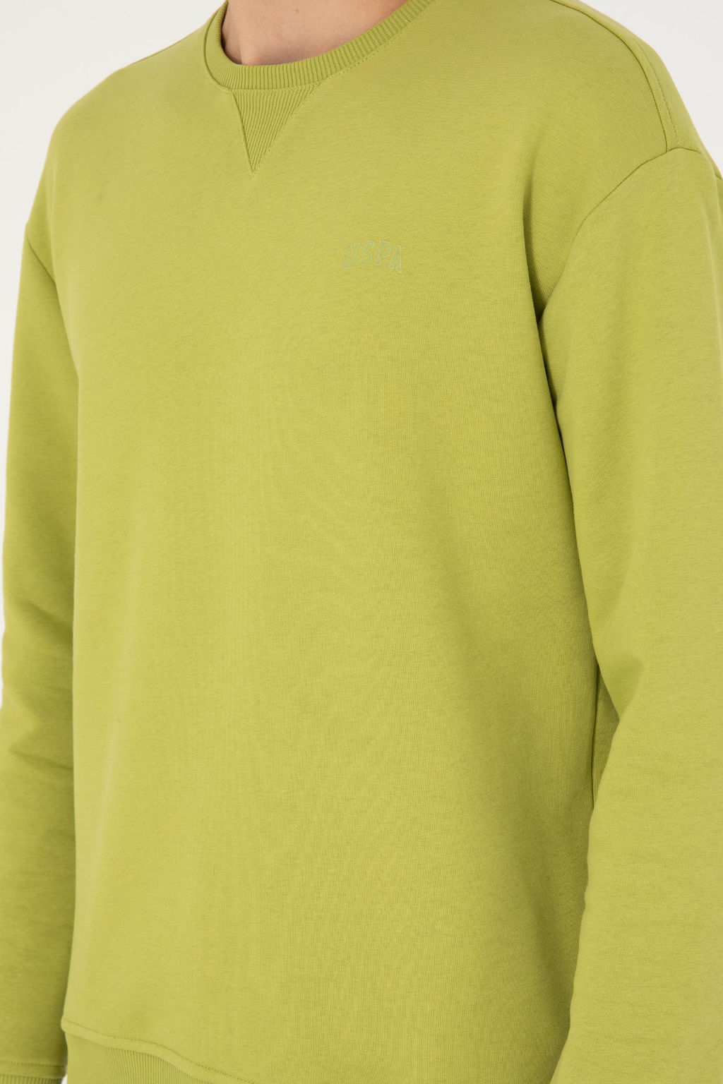 Мужской базовый свитшот фисташкового цвета - U.s. polo assn фото 7
