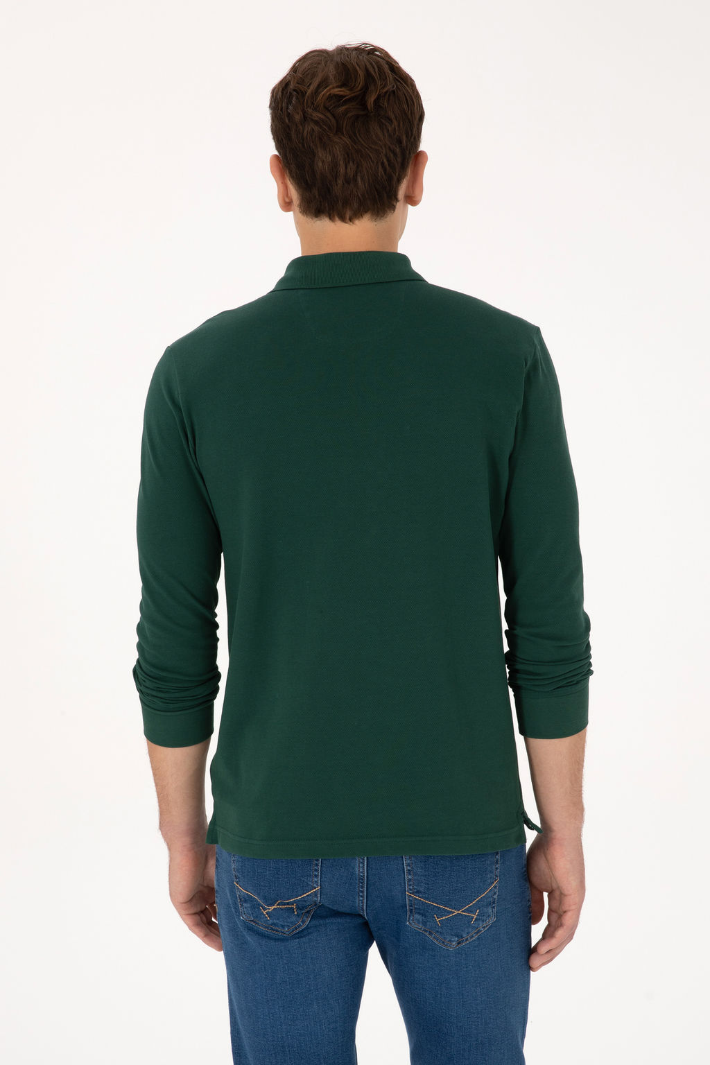 Erkek Slim Fit Polo Yaka Koyu Ye_il Basic Sweatshirt - U.s. polo assn фото 19