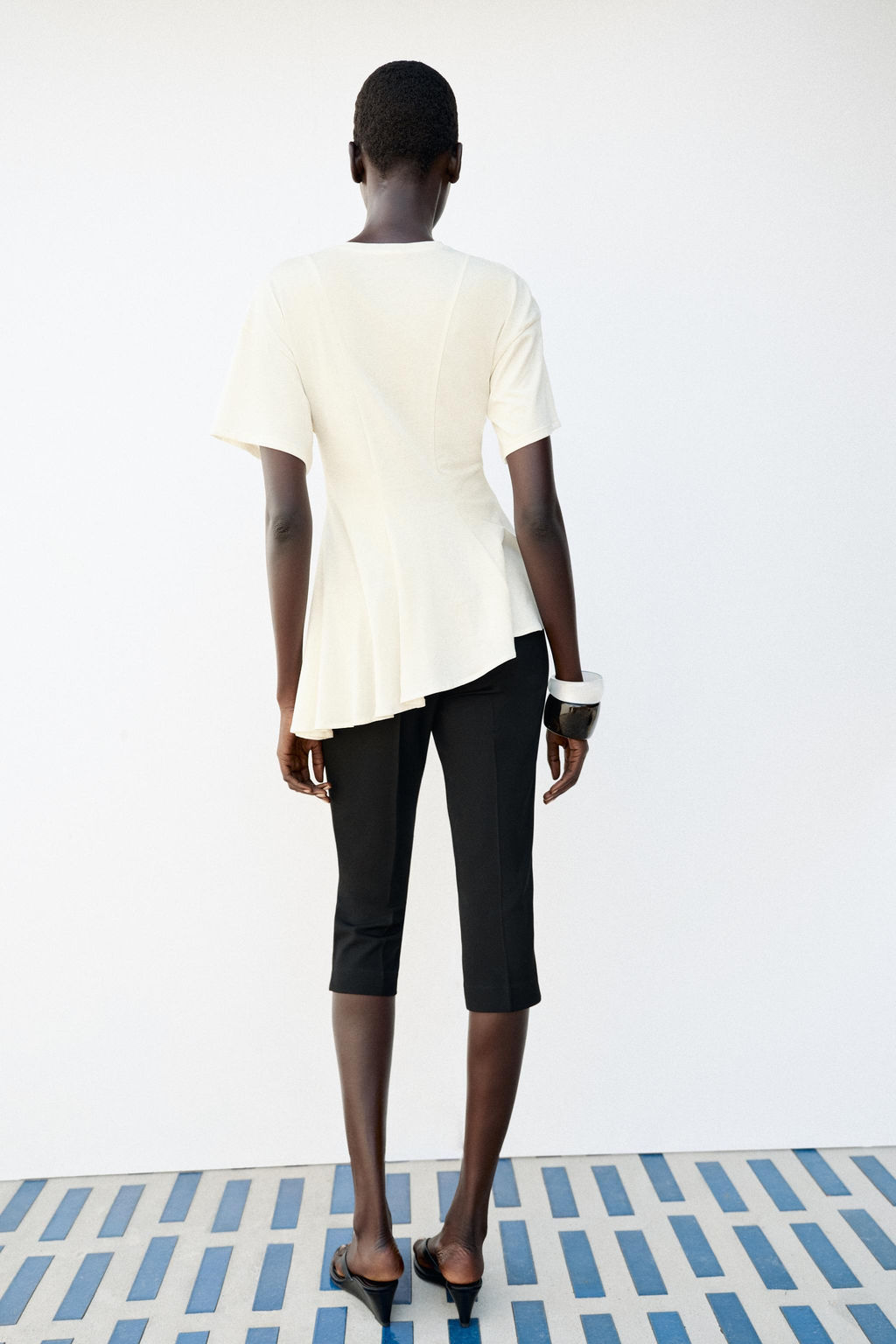 CAMISETA COMBINADA ENCAJE / Crema - Zara фото 5