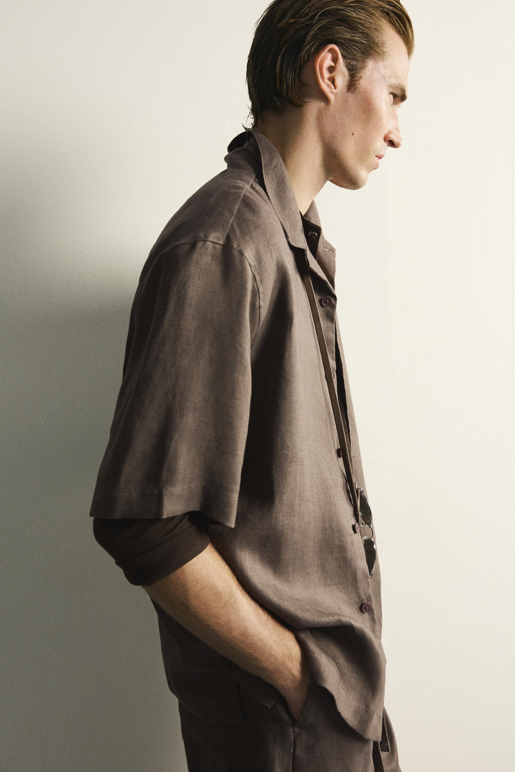 CAMISA RELAXED FIT 100% LINO / Marr?n / Topo - Zara фото 13