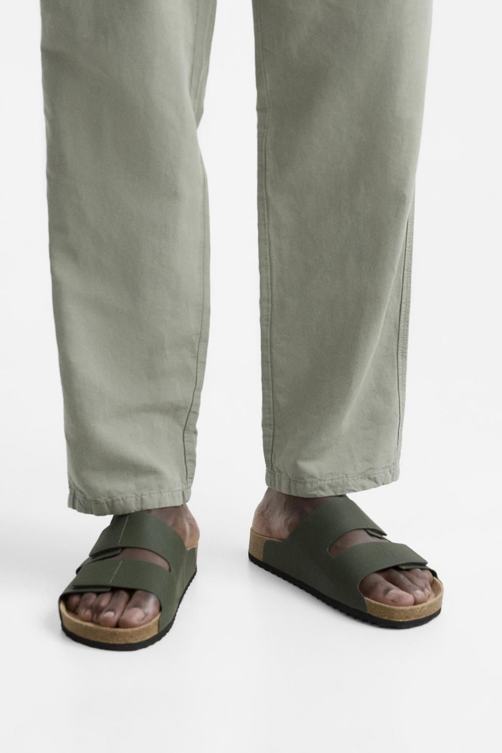 RUBBERISED DOUBLE-STRAP SANDALS - Zara фото 3