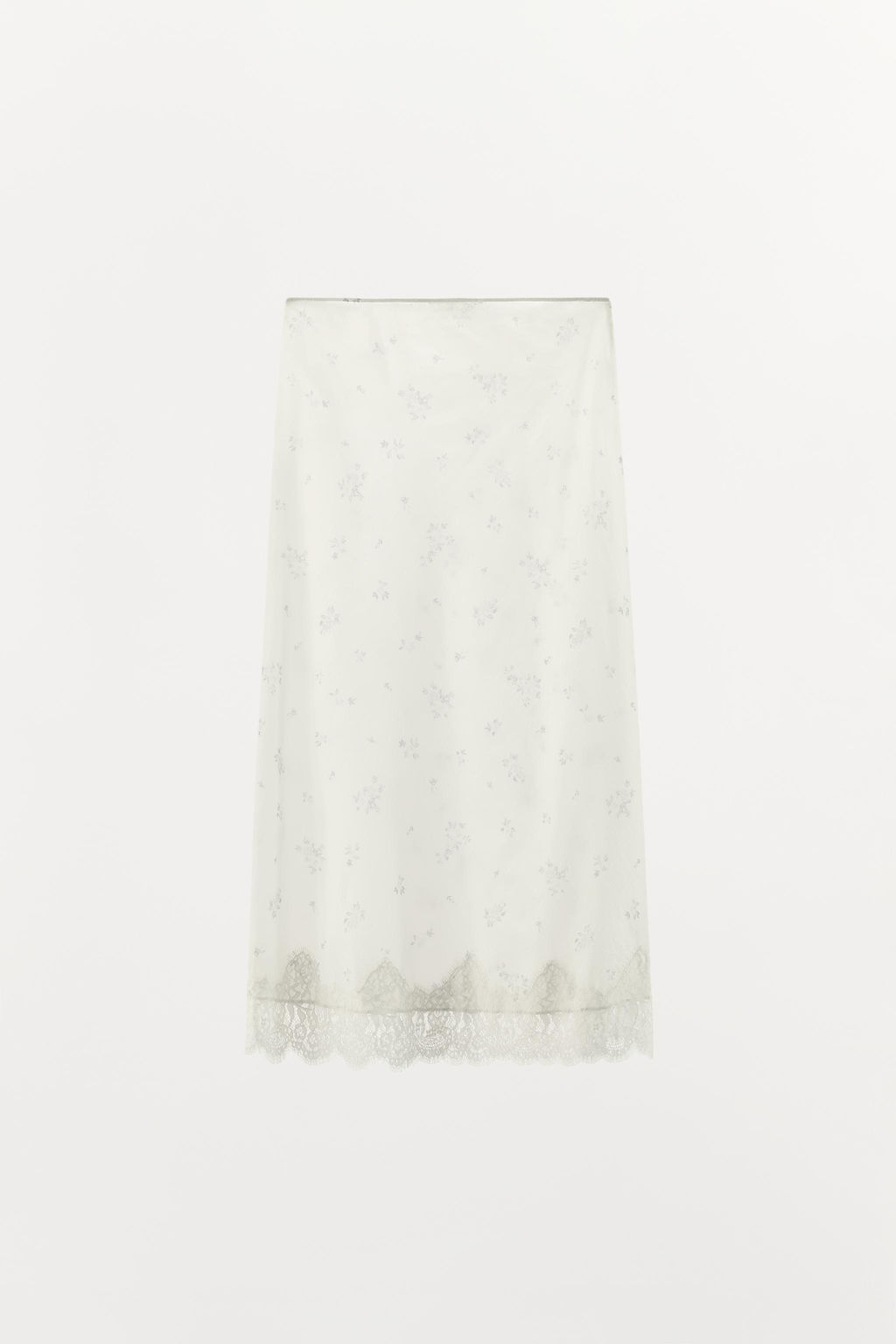 FALDA NYLON FLORES / Blanco / Gris - Zara фото 7