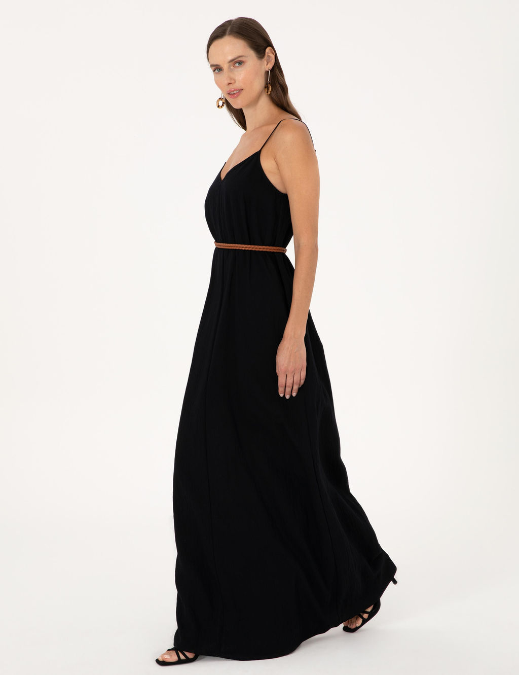 Siyah Regular Fit Dokuma Elbise - Pierre cardin фото 3