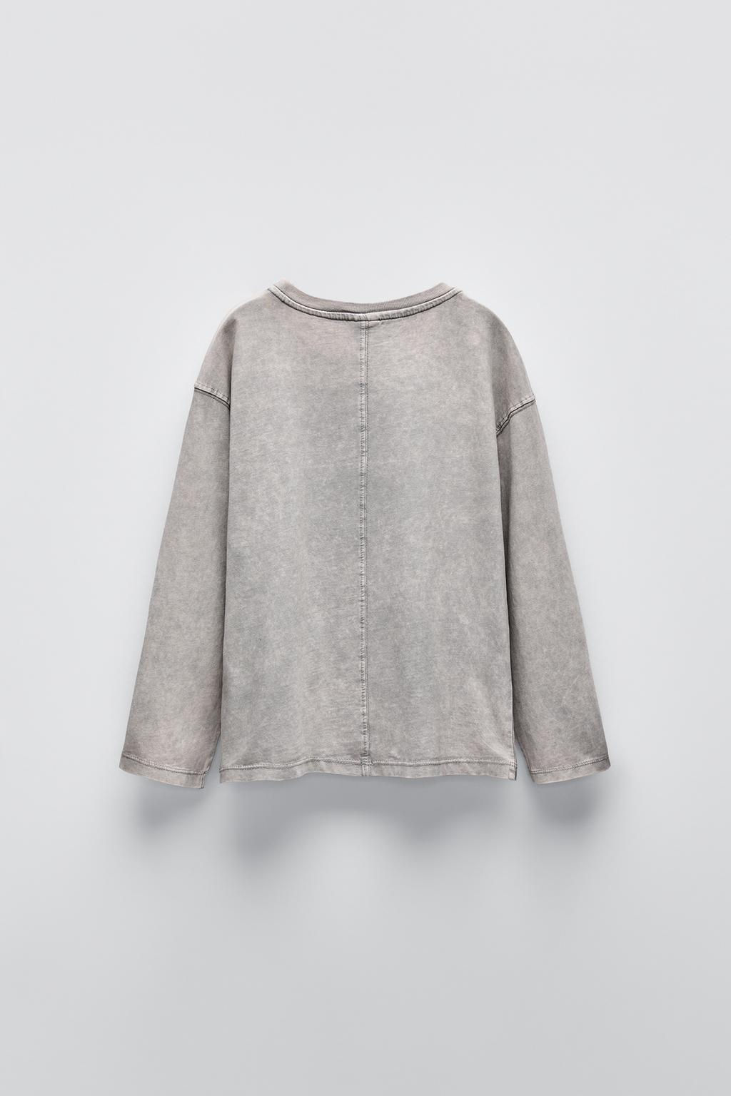 T-SHIRT WITH EMBOSSED TEXT - Zara фото 4