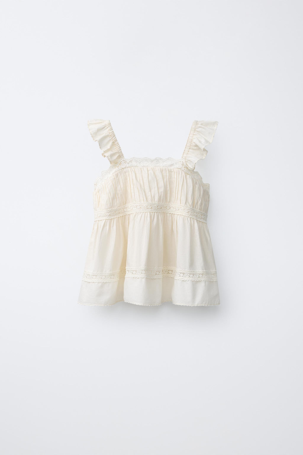 BLUSA ENCAJE / Crudo - Zara фото 2