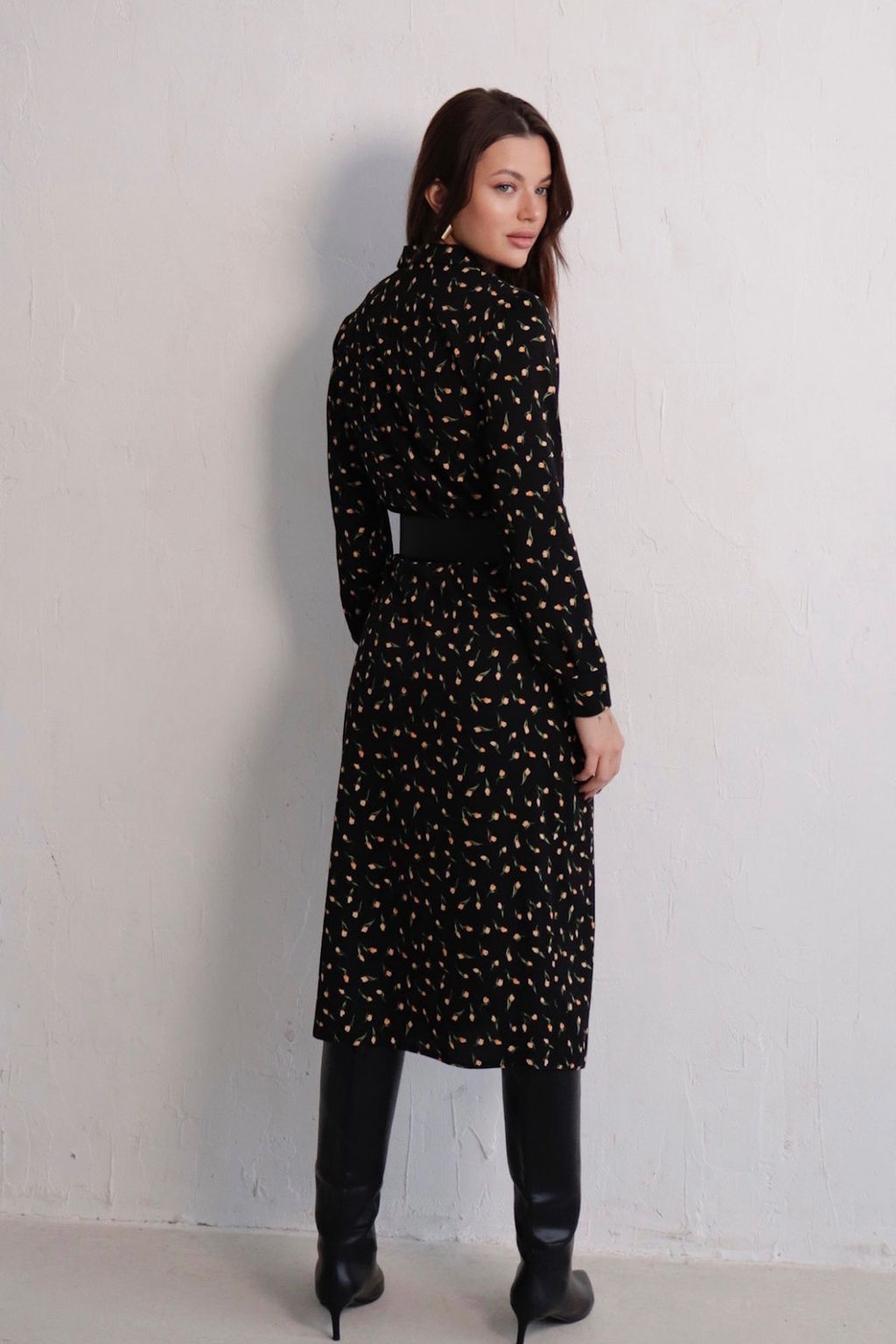 Платье-рубашка с английским воротником принт - Martichelli фото 239