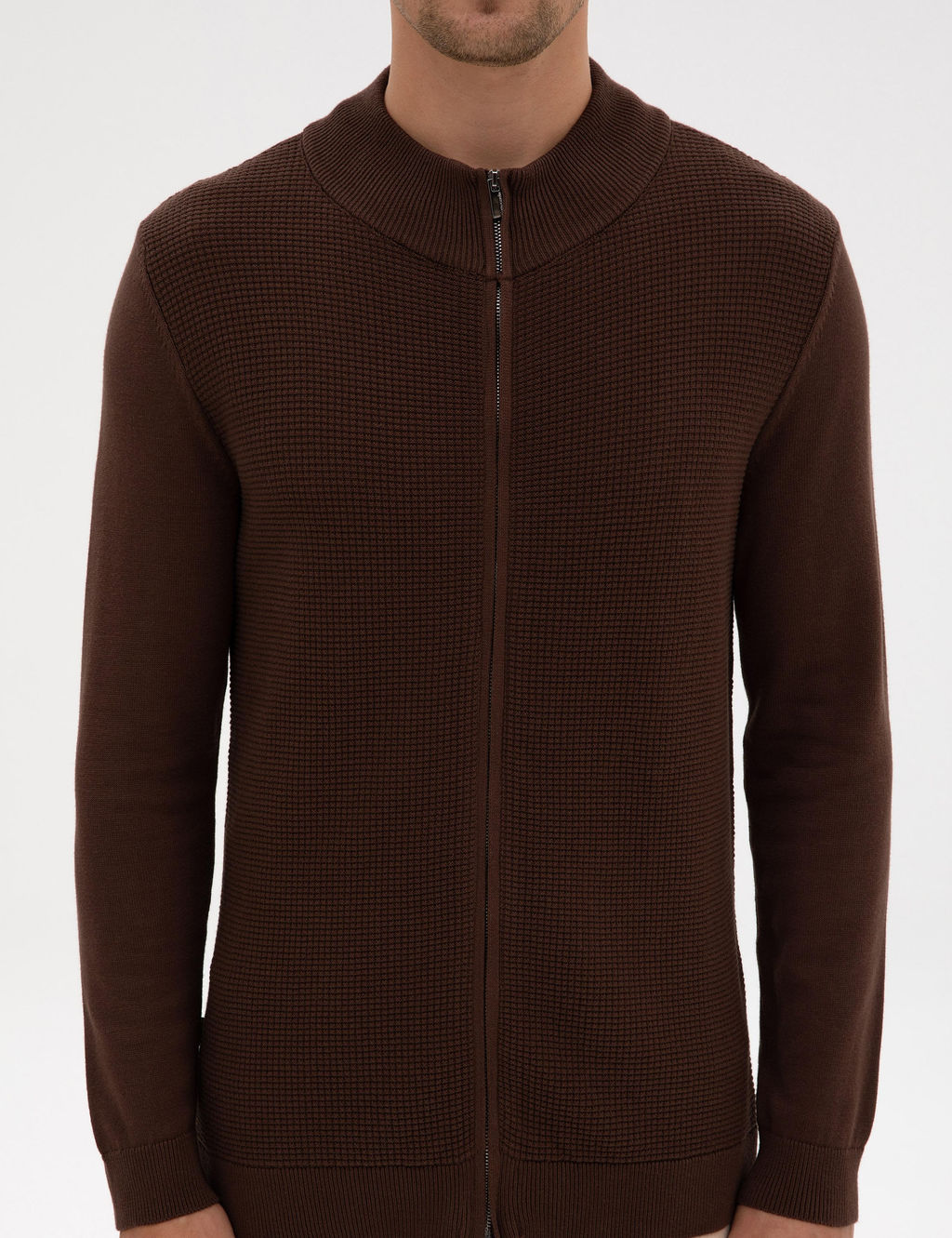 Kahverengi Slim Fit Fermuarl_ Triko H_rka - Pierre cardin фото 6