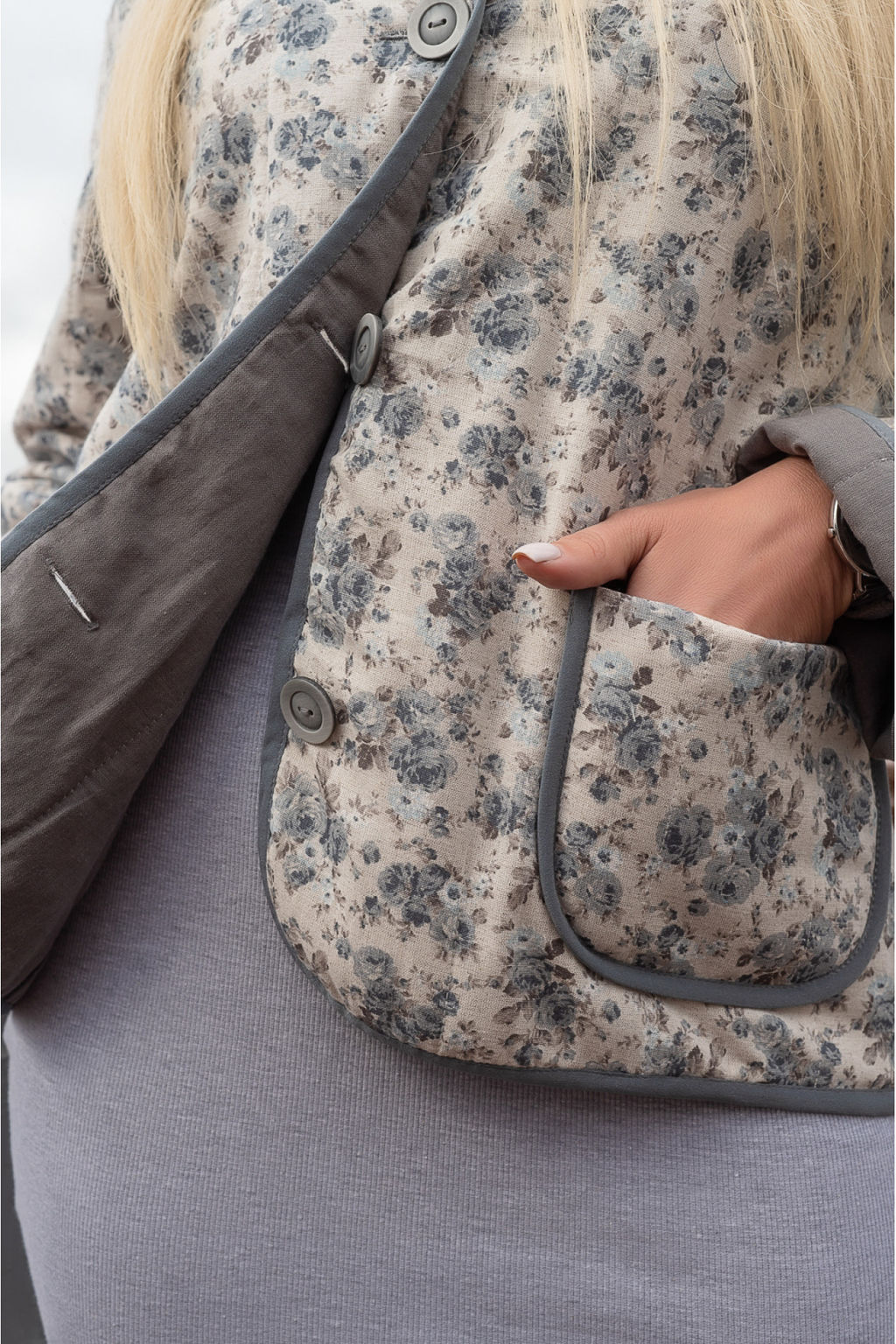 Куртка женская из полульняной ткани - Новый лен фото 7