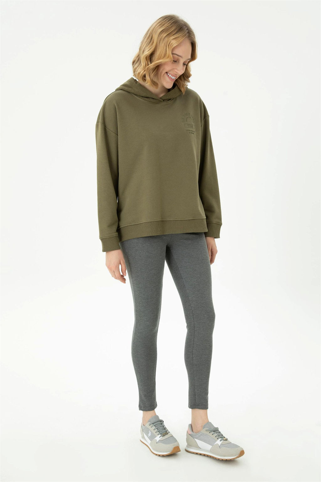 Женский свитшот цвета хаки - U.s. polo assn фото 11