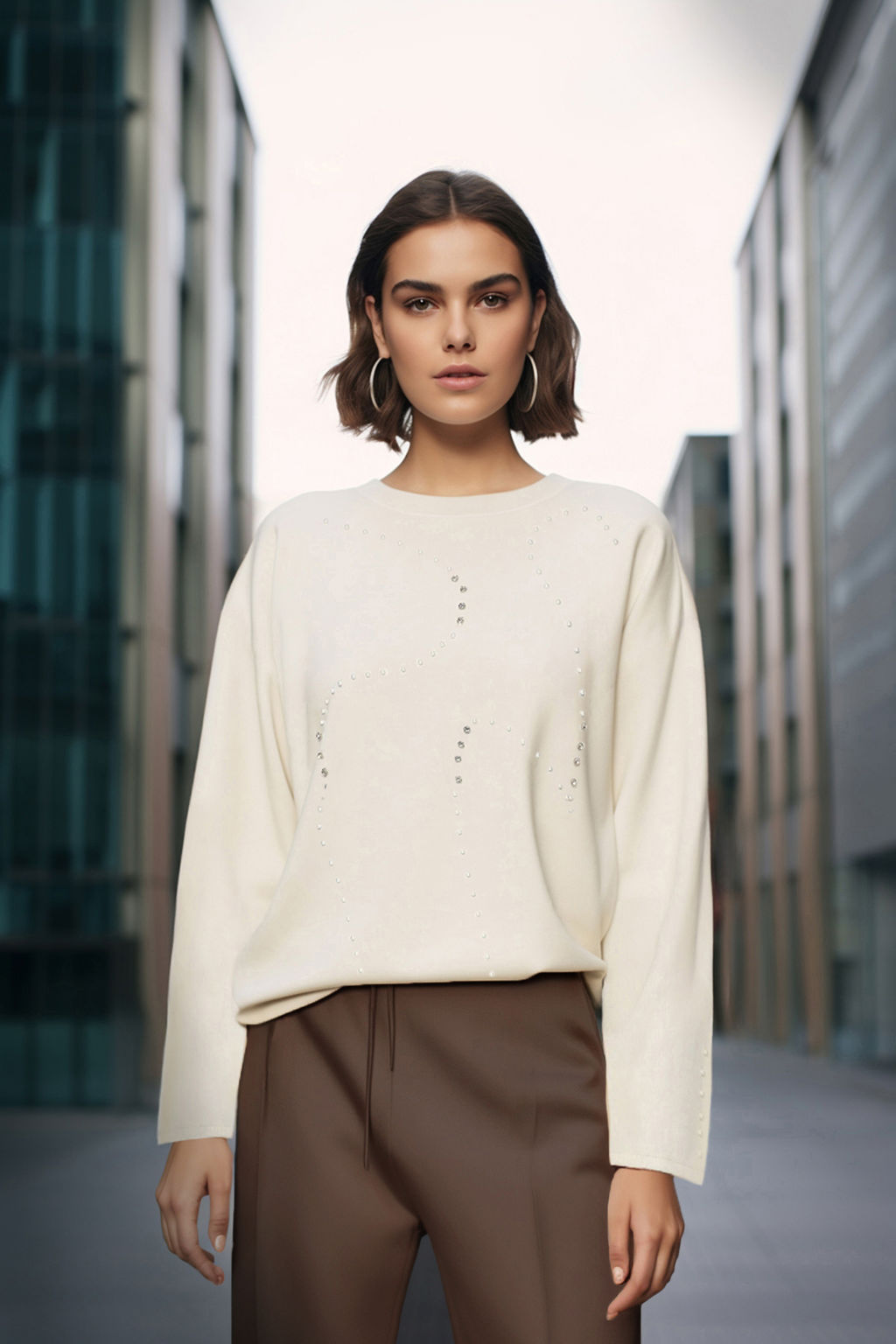 Tas Aksesuar Detayl? Selanik/Triko Gorunumlu Regular/Normal Kal?p Orme Sweatshirt TWOAW24SW00176 - Trendyolmilla фото 2
