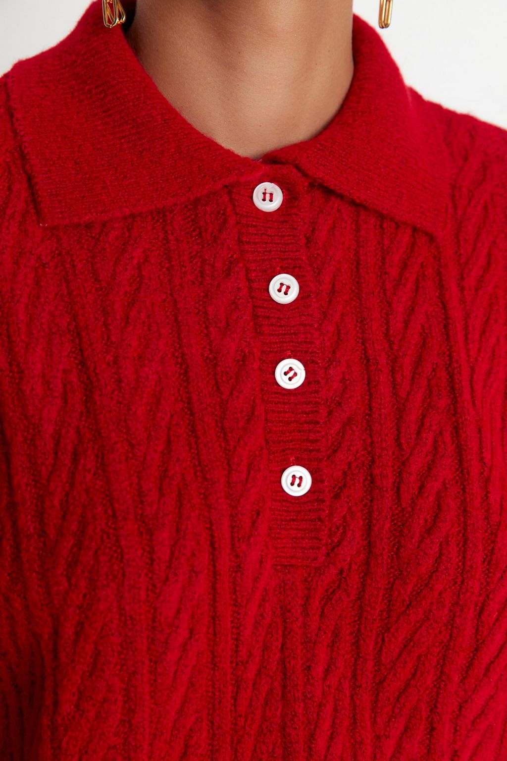 K?rm?z? Genis Kal?p Yumusak Dokulu Triko Kazak TWOAW21KZ2635 - Trendyolmilla фото 2