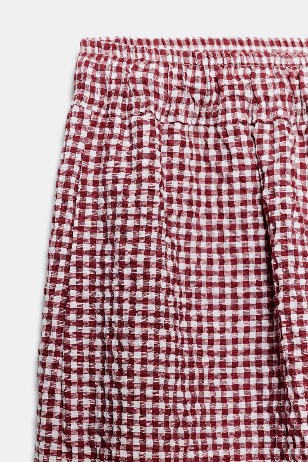 PANTAL?N BOMBACHO CUADRO VICHY / Blanco / Rojo