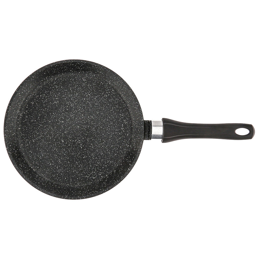 Сковорода блинная с тефлоновым покрытием д26см Гранит Induction, h2см, s0,3см, ручка из термостойкого пластика (Россия) Подходит для всех видов плит, включая индукционную. - Домашняя Мода фото 3