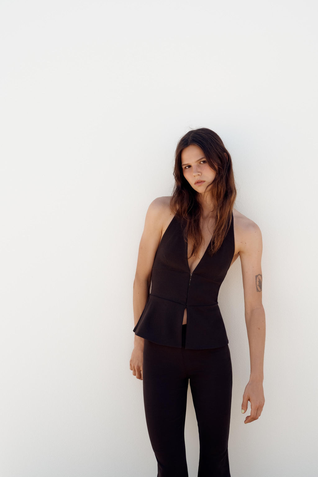 PANTALON FLARE STRETCH / Marr?n oscuro - Zara фото 2