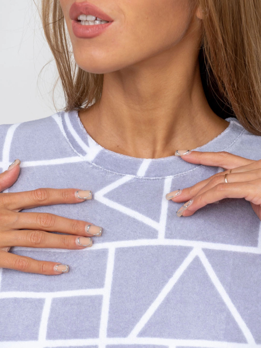 Костюм женский, цвет серый белый - Барболета фото 3