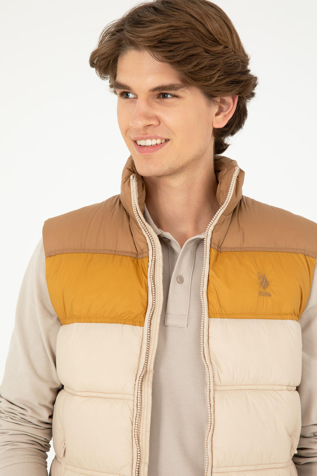 Мужской жилет верблюжьего цвета - U.s. polo assn фото 2