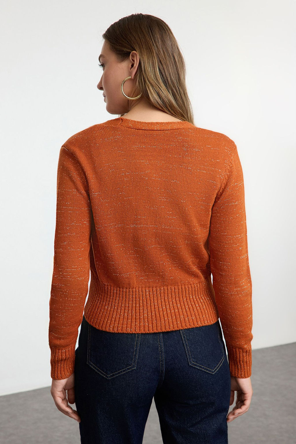 TRENDYOLMILLA Kiremit Crop Bluz-H?rka Tak?m Triko H?rka TWOAW25HI00199  фото 5