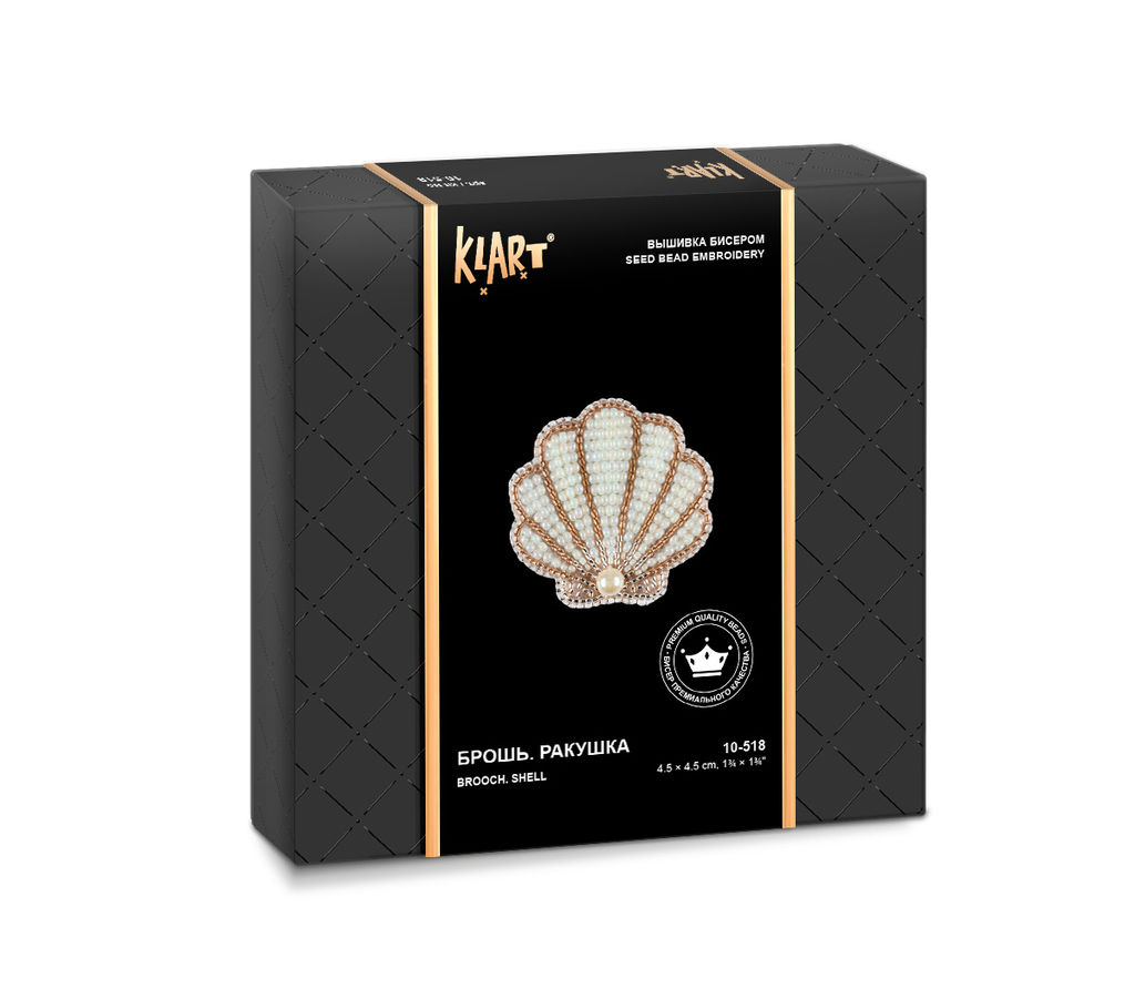 Klart набор для вышивания 10-518 Брошь. Ракушка 4.5 х 4.5 см  фото 3