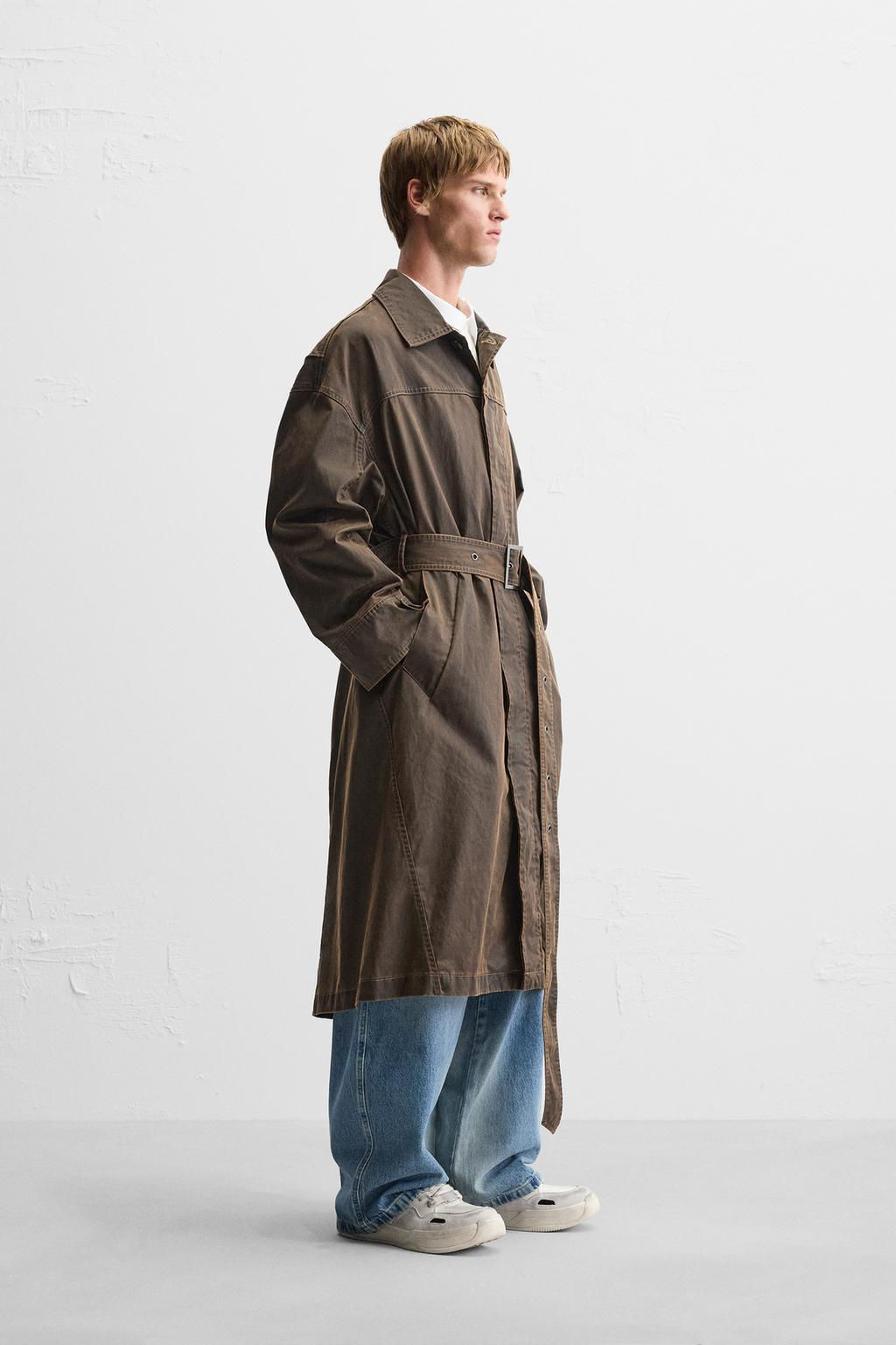 WAXED-FINISH WASHED COAT - Zara фото 4