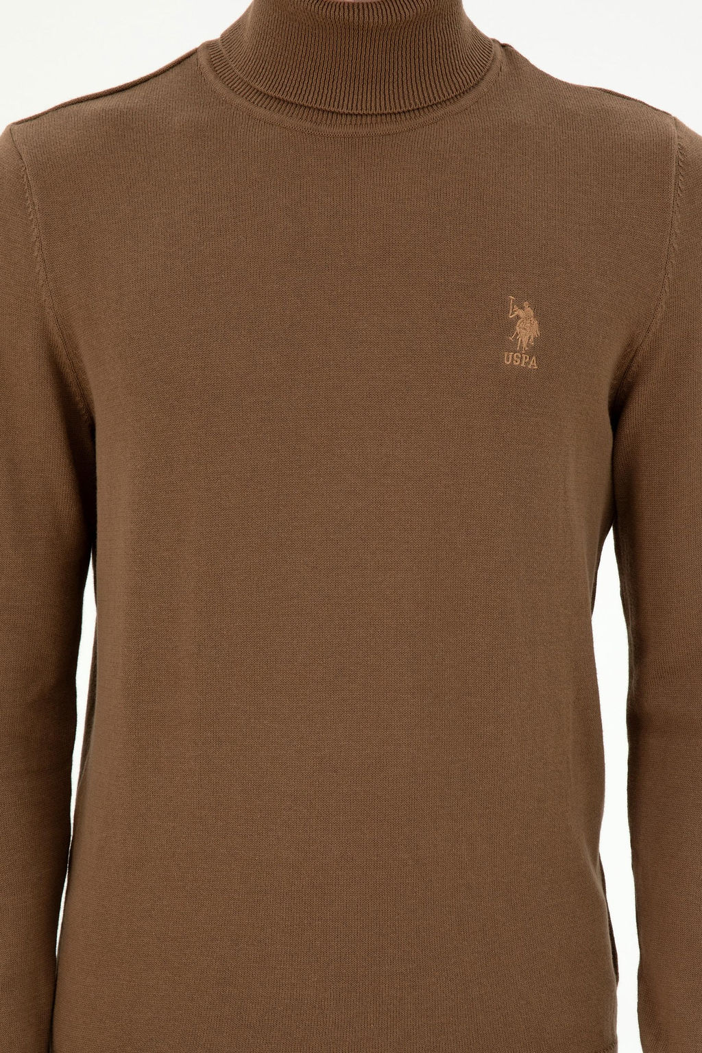 Мужской базовый свитер хаки меланжевого цвета Неожиданная скидка в корзине - U.s. polo assn фото 6