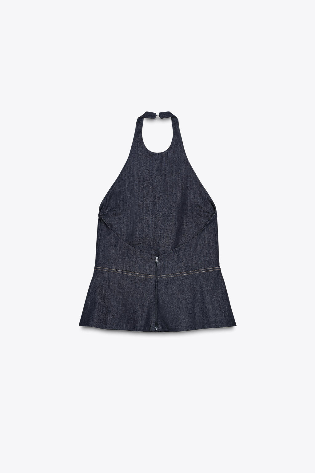 ZW COLLECTION DENIM HALTER TOP - Zara фото 6