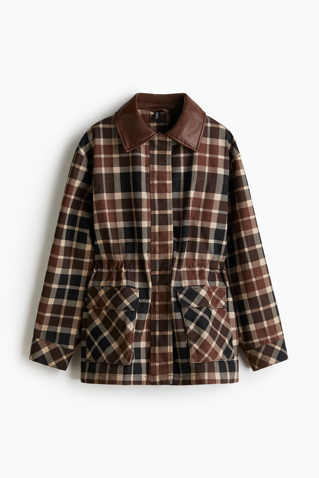 Chaqueta de sarga con cuello revestido