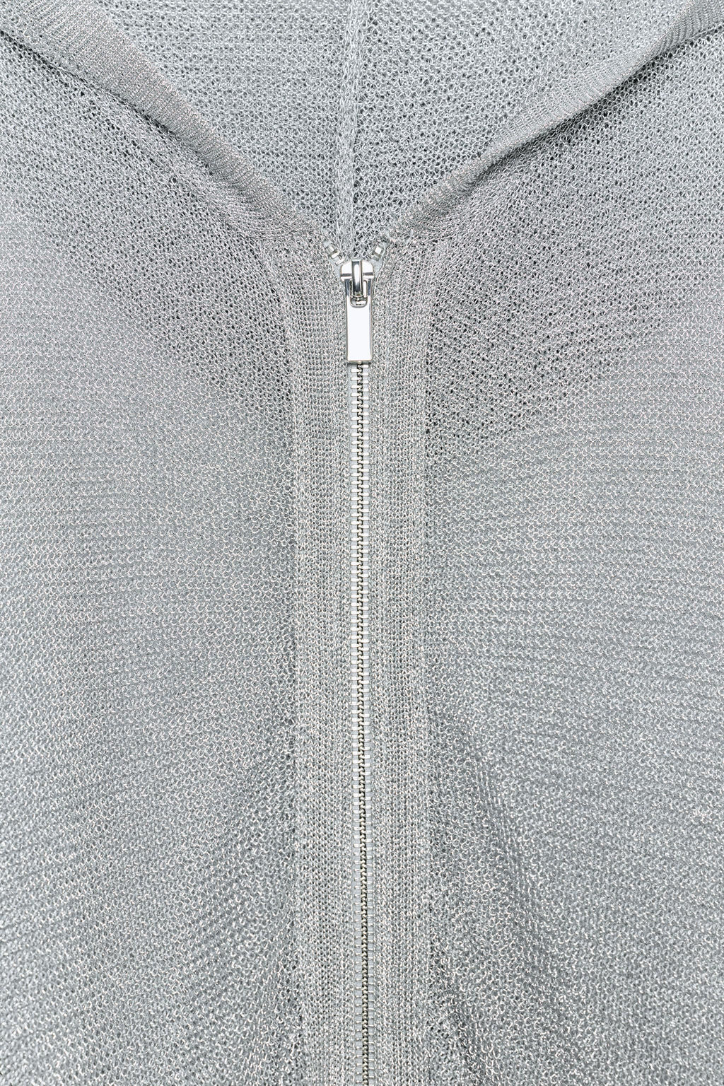 SUDADERA CAPUCHA PUNTO HILO METALIZADO / Plata - Zara фото 4