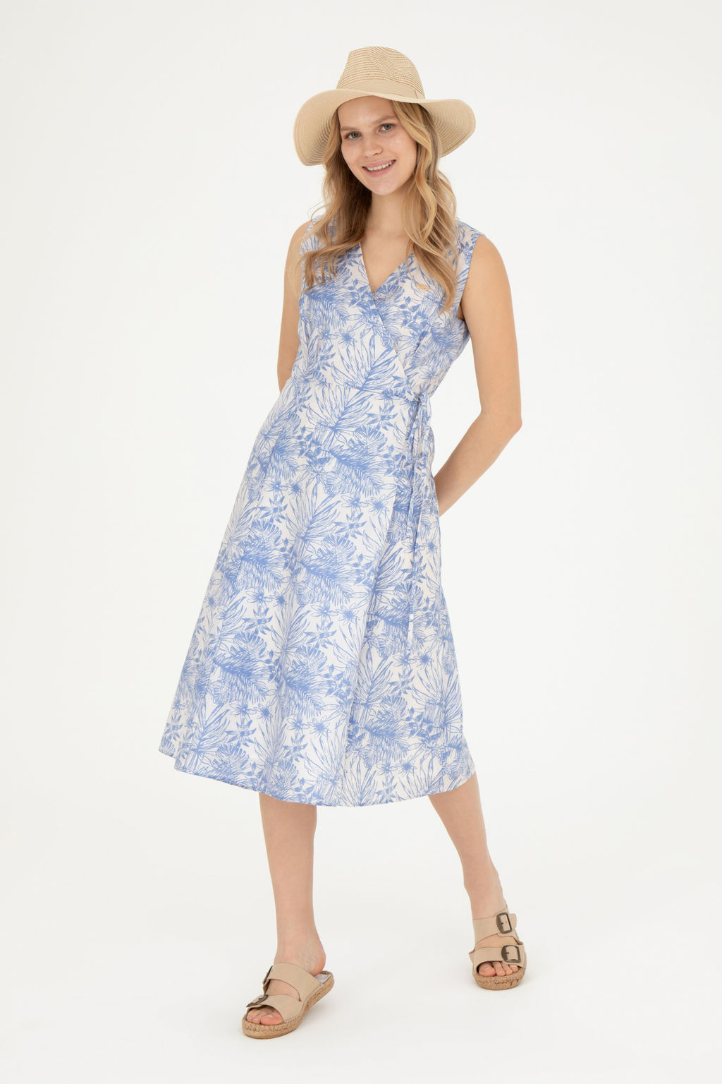 Женское синее тканое платье - U.s. polo assn фото 11