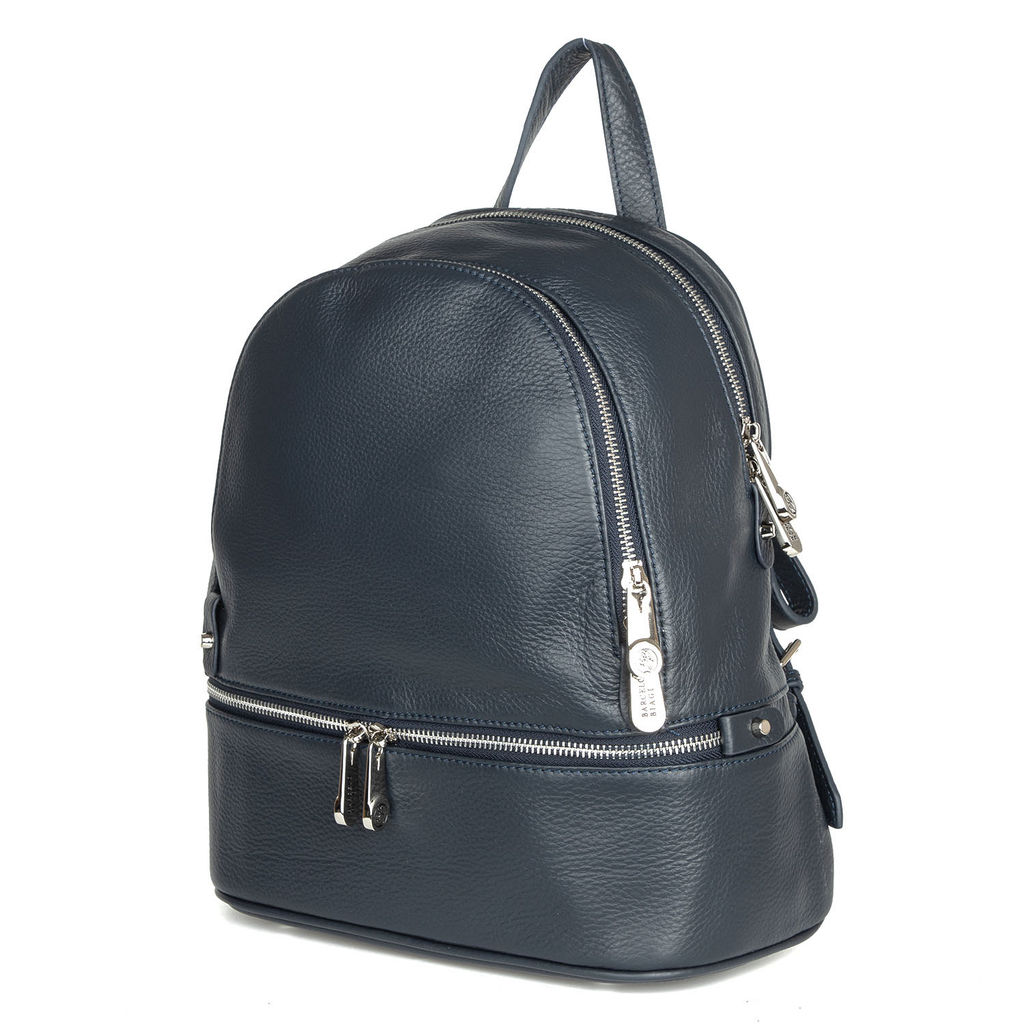 SJ7682 navy, Женский кожаный рюкзак, Barcelo Biagi