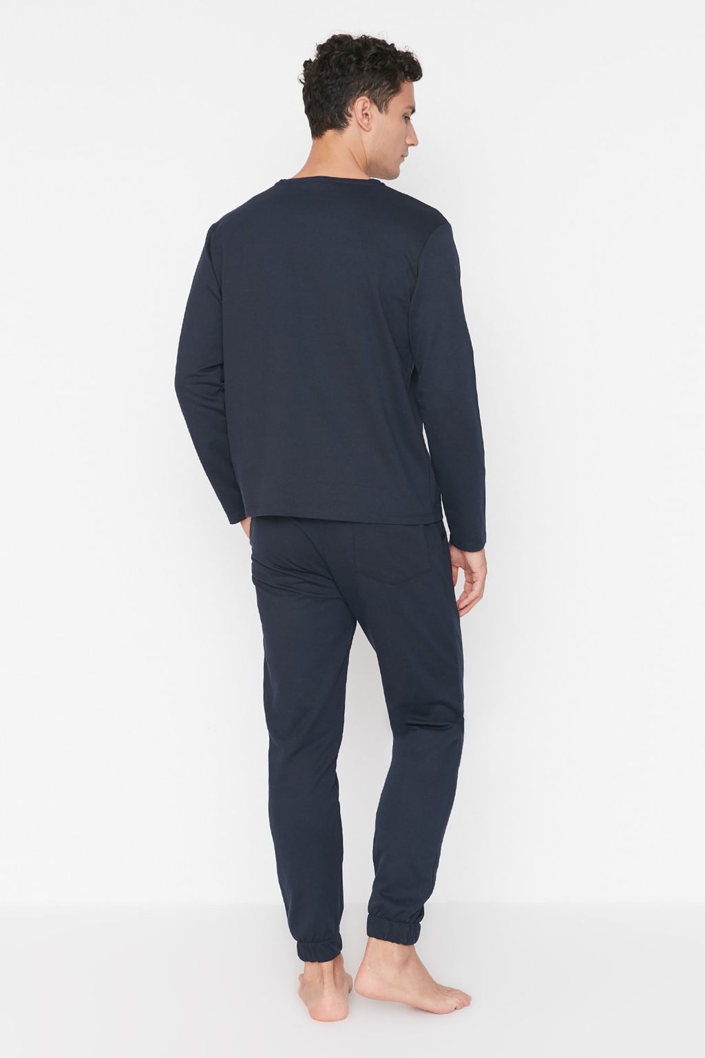 TRENDYOL MAN Gri Regular Fit Bask?l? Orme Pijama Tak?m? TMNAW22PT0754 - Trendyolmilla фото 5