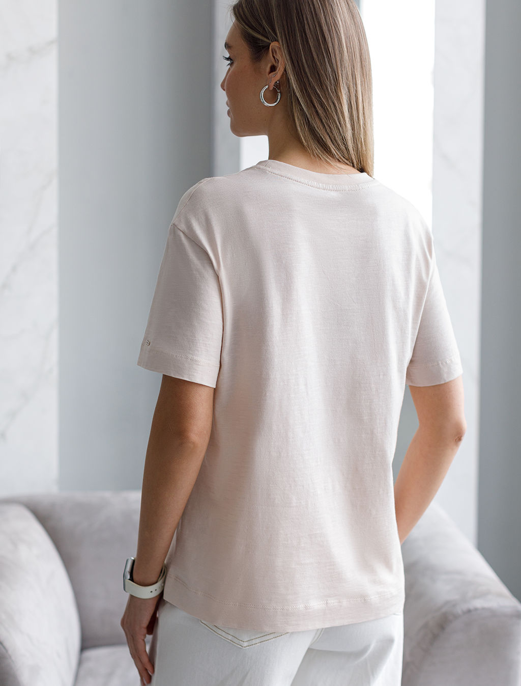 VILATTE / Футболка из фактурного полотна с авторским принтом  фото 3