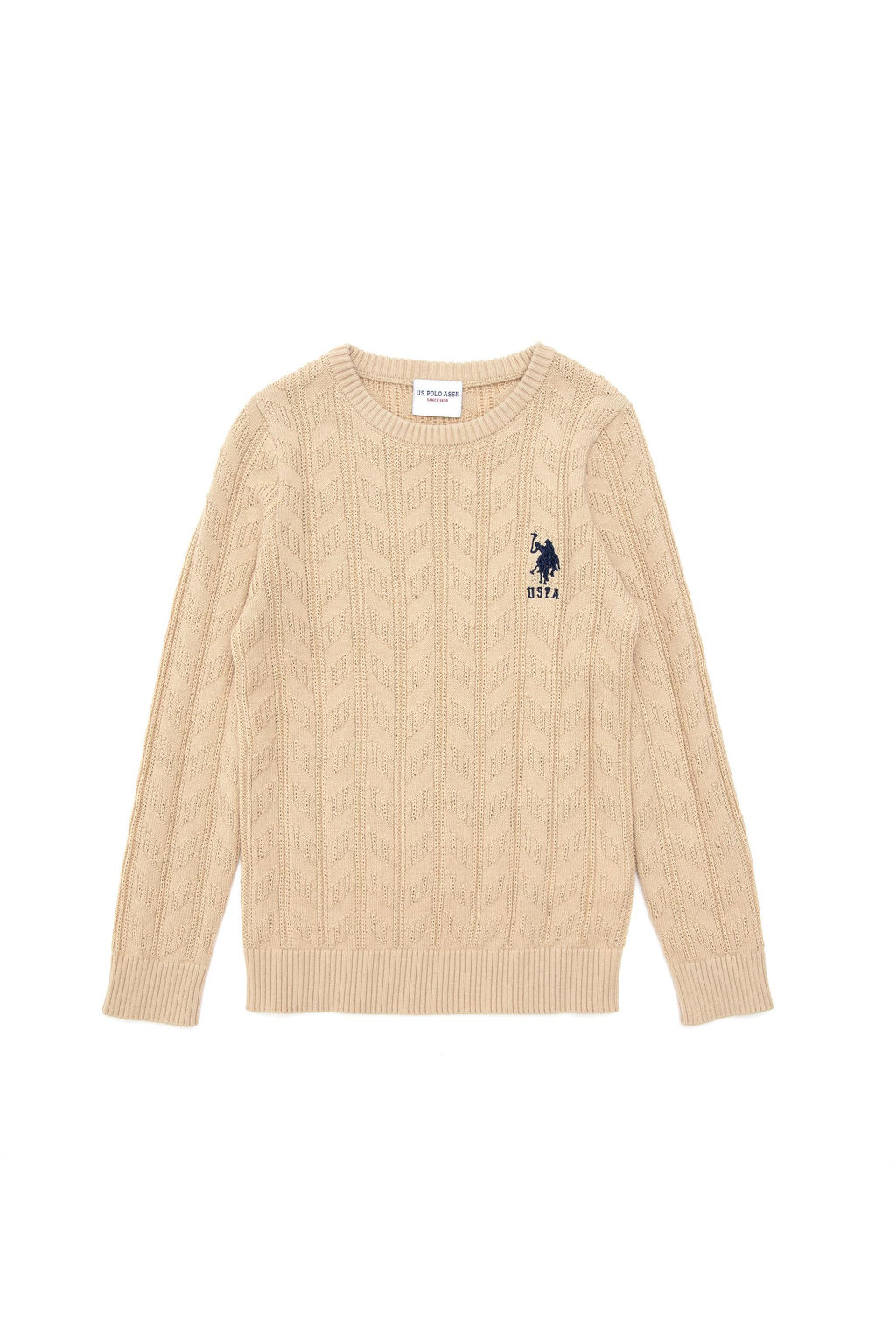 Базовый свитер песочного цвета для мальчика - U.s. polo assn фото 2