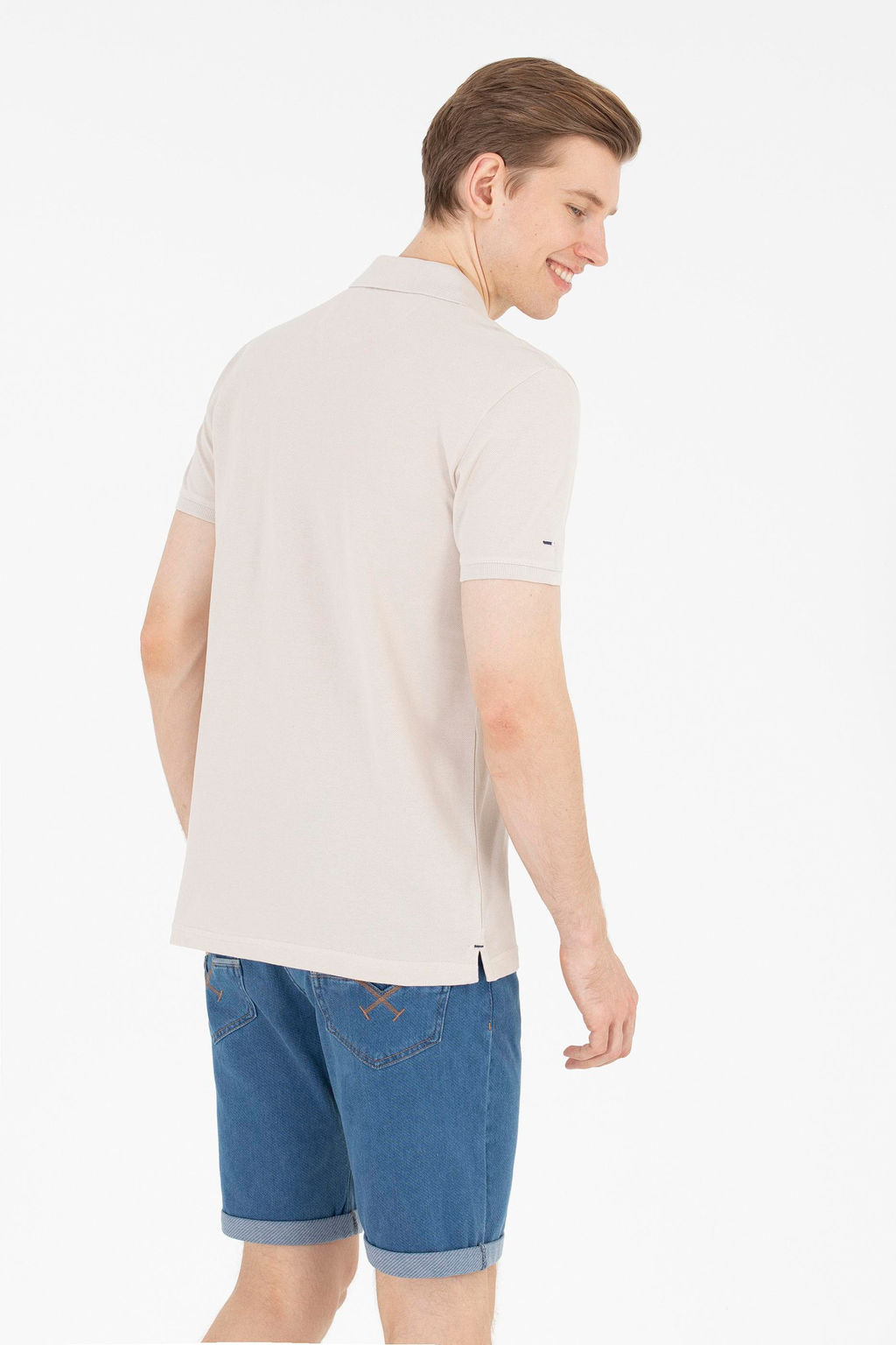 U. S. Polo Assn Мужская базовая футболка с воротником-поло Stone - U.s. polo assn фото 6