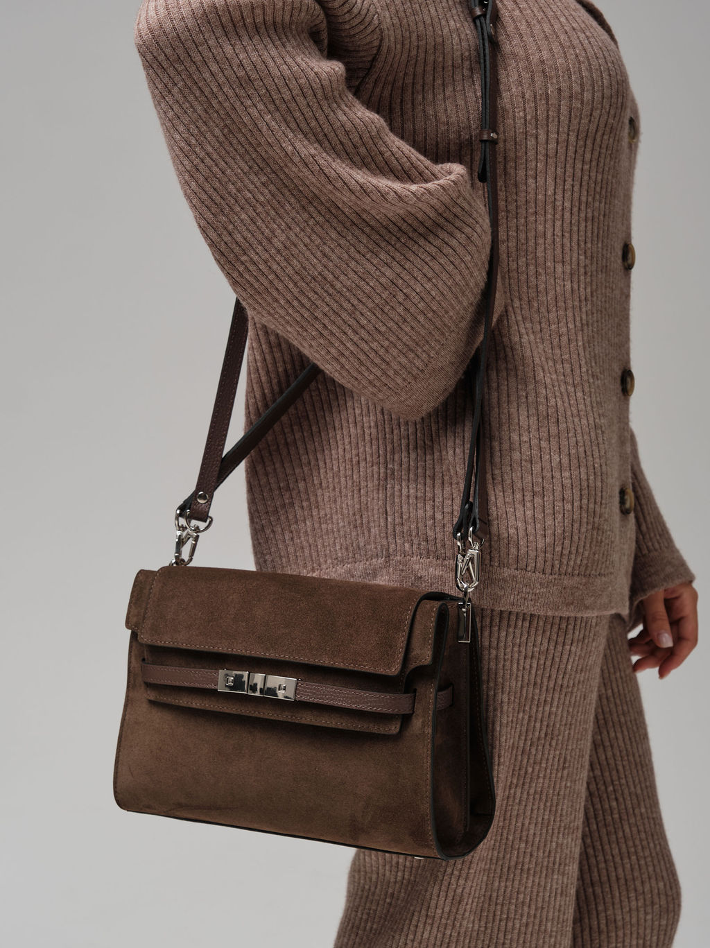 Замшевая сумка Rachel DBR 31361 кофе  фото 7
